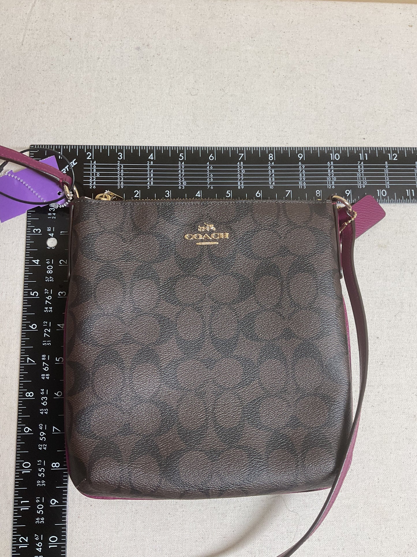 Crossbody Designer By Coach In Brown, Size:Small