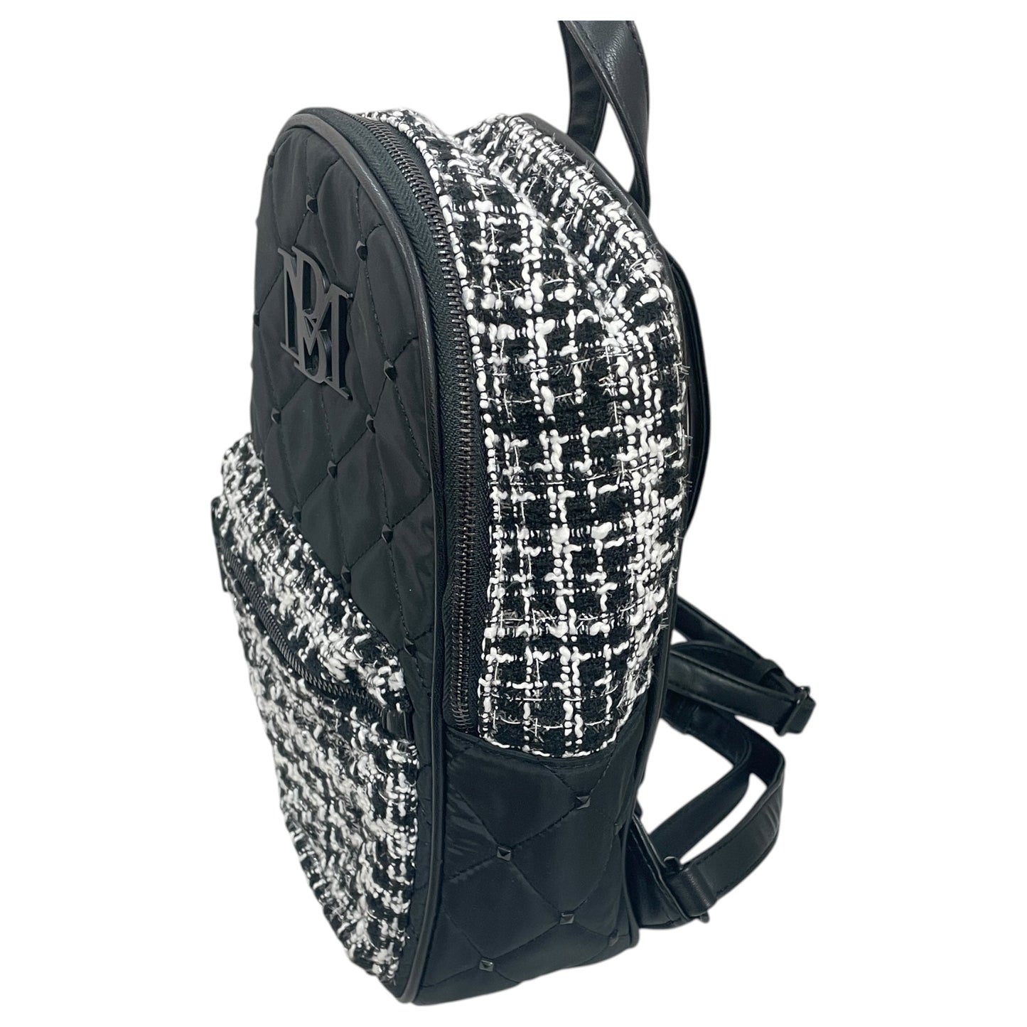 Backpack By Badgley Mischka In Black & White, Size:Medium