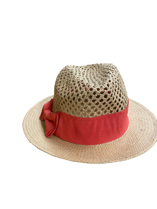 Hat Fedora By Capelli In Red & Tan