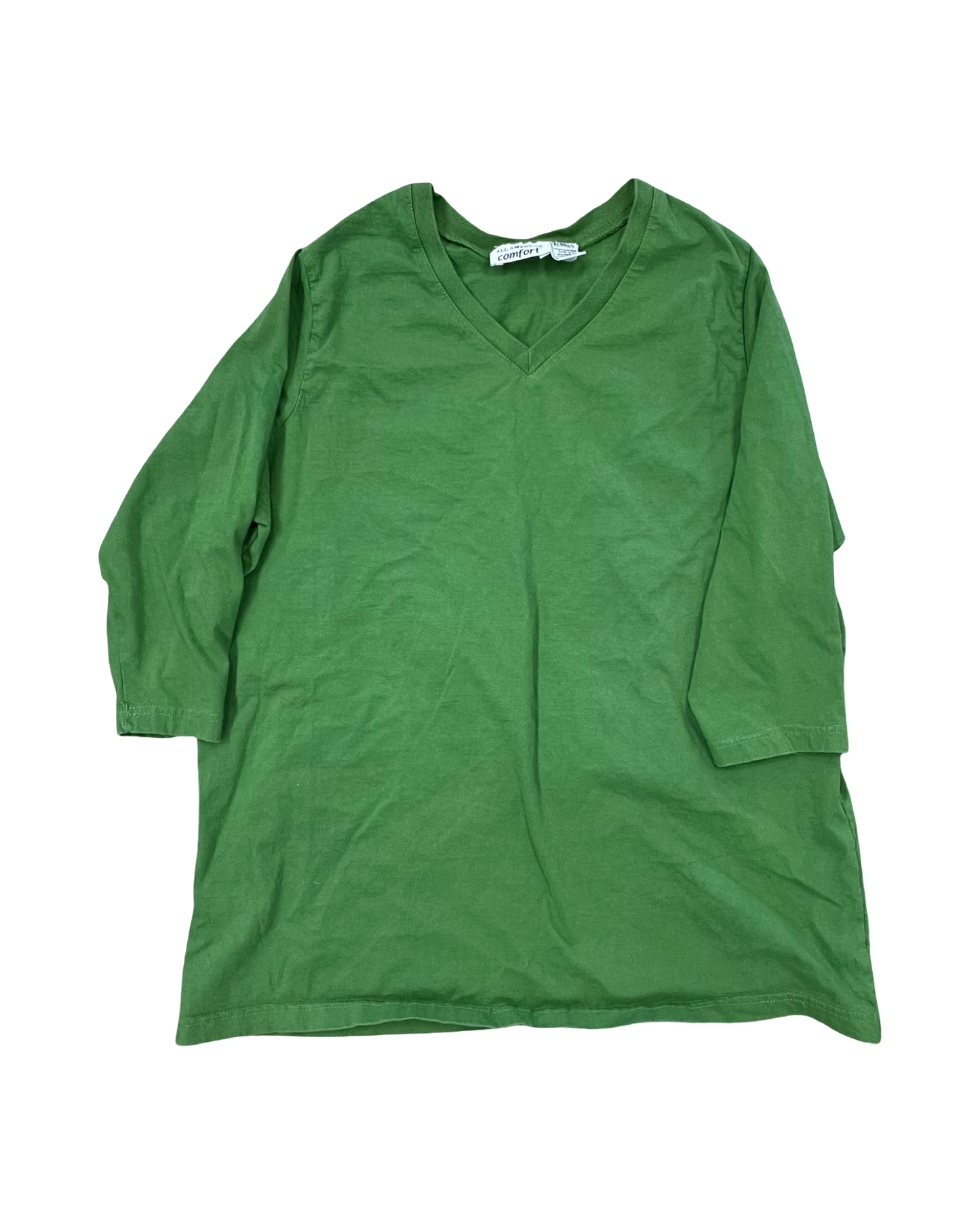 Top 3/4 Sleeve By Clothes Mentor In Green, Size:2X