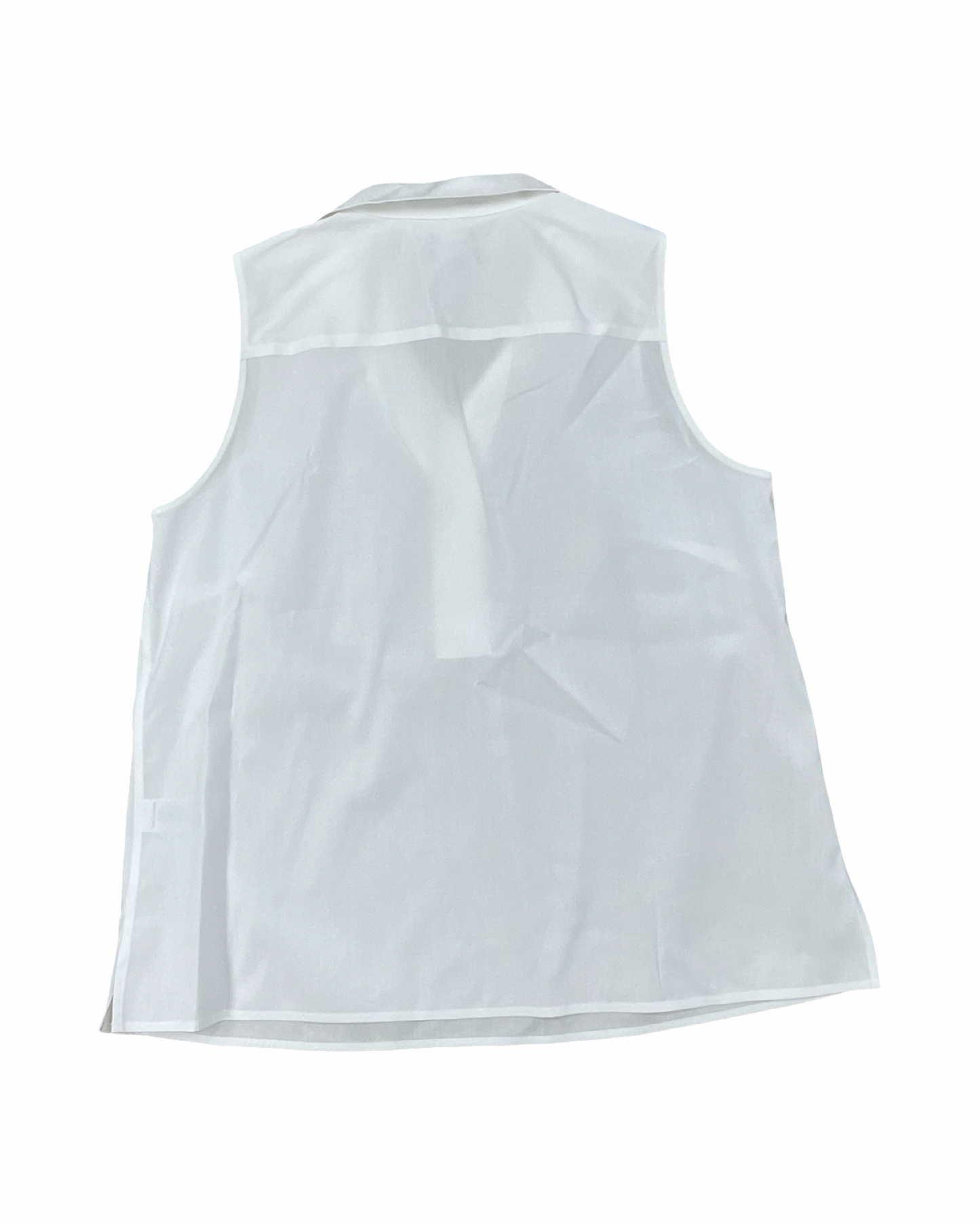 Top Sleeveless By Talbots In White, Size:M