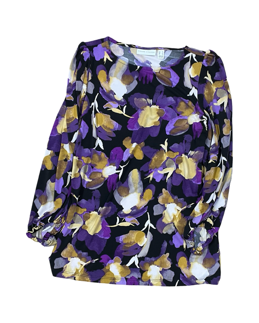 Top Ls By Susan Graver In Black & Purple, Size:Xs