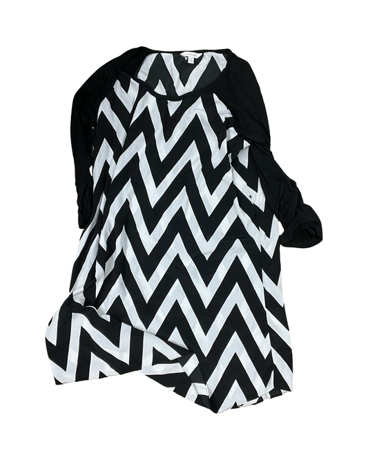 Dress Casual Midi By Charming Charlie In Black & White, Size:L
