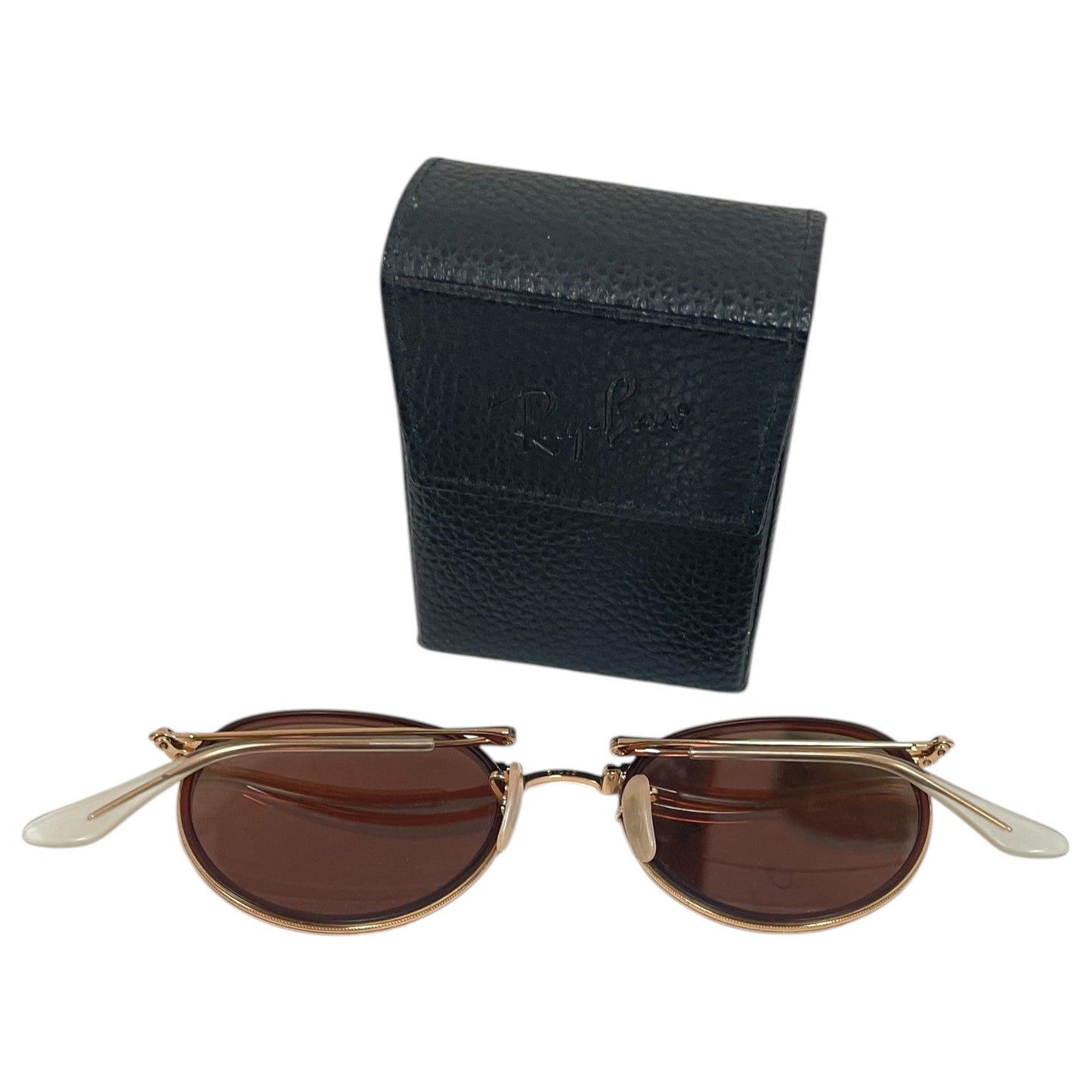Sunglasses Designer By Ray Ban In Gold
