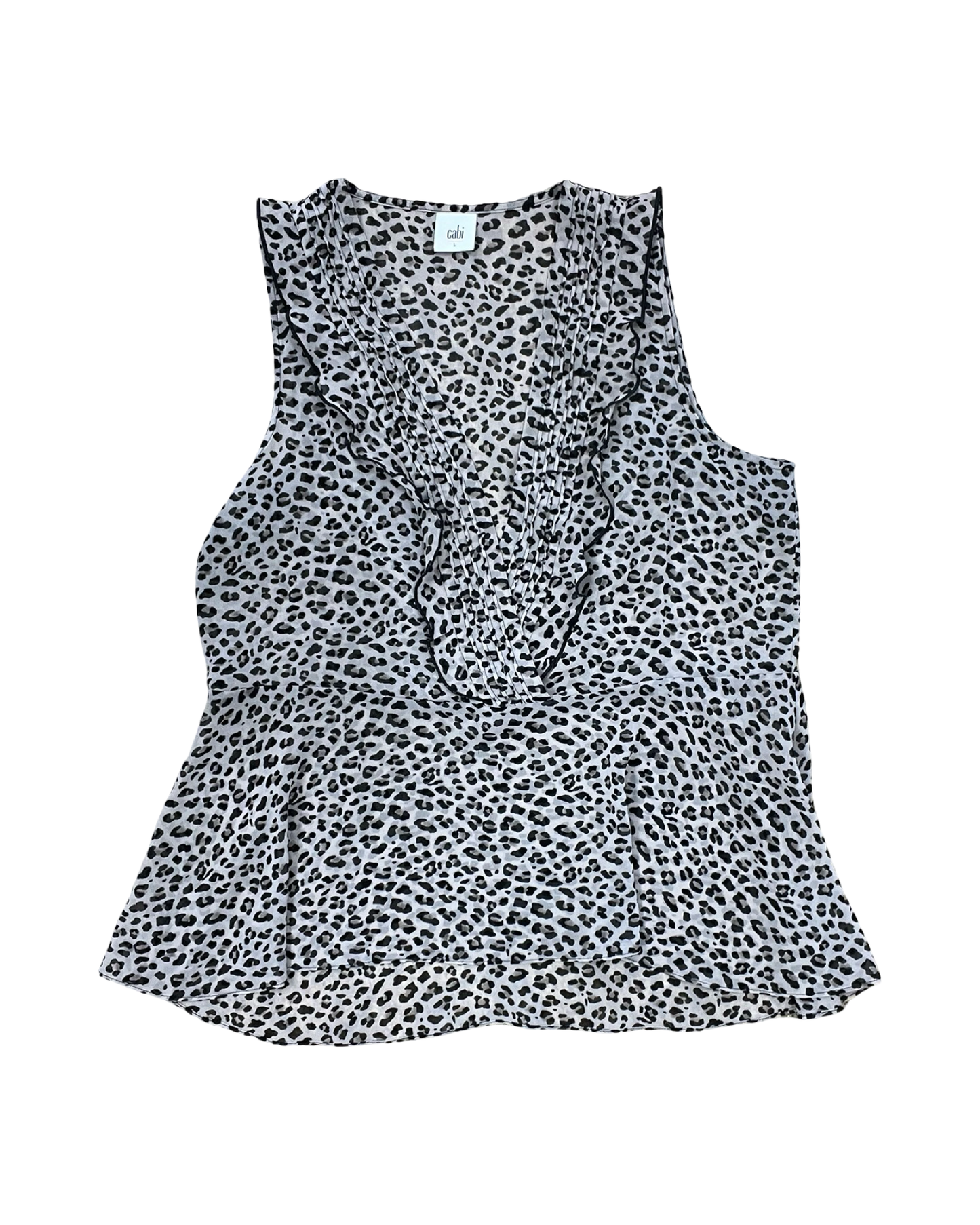 Top Sleeveless By Cabi In Animal Print, Size:L