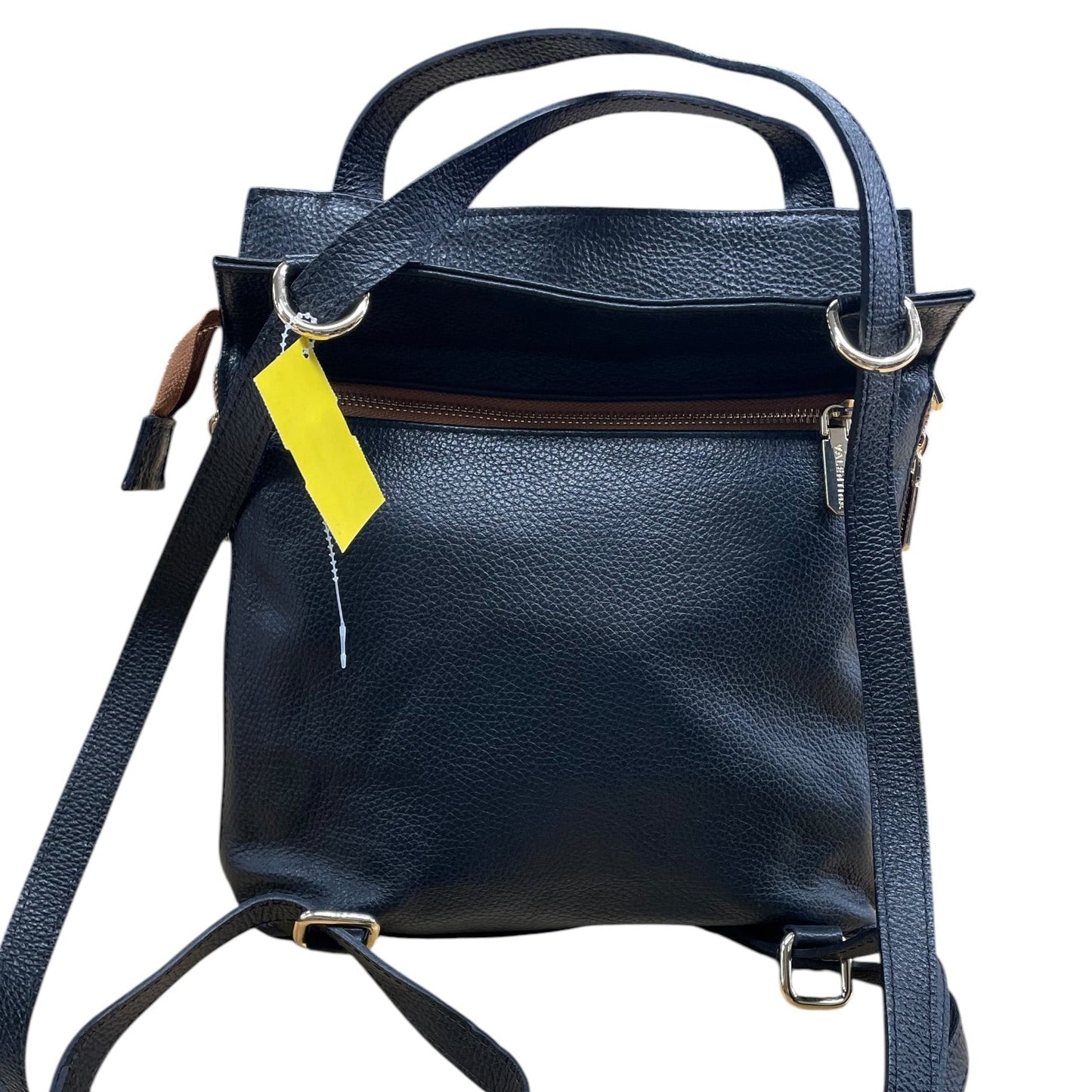 Backpack Leather By Valentina In Black, Size:Medium
