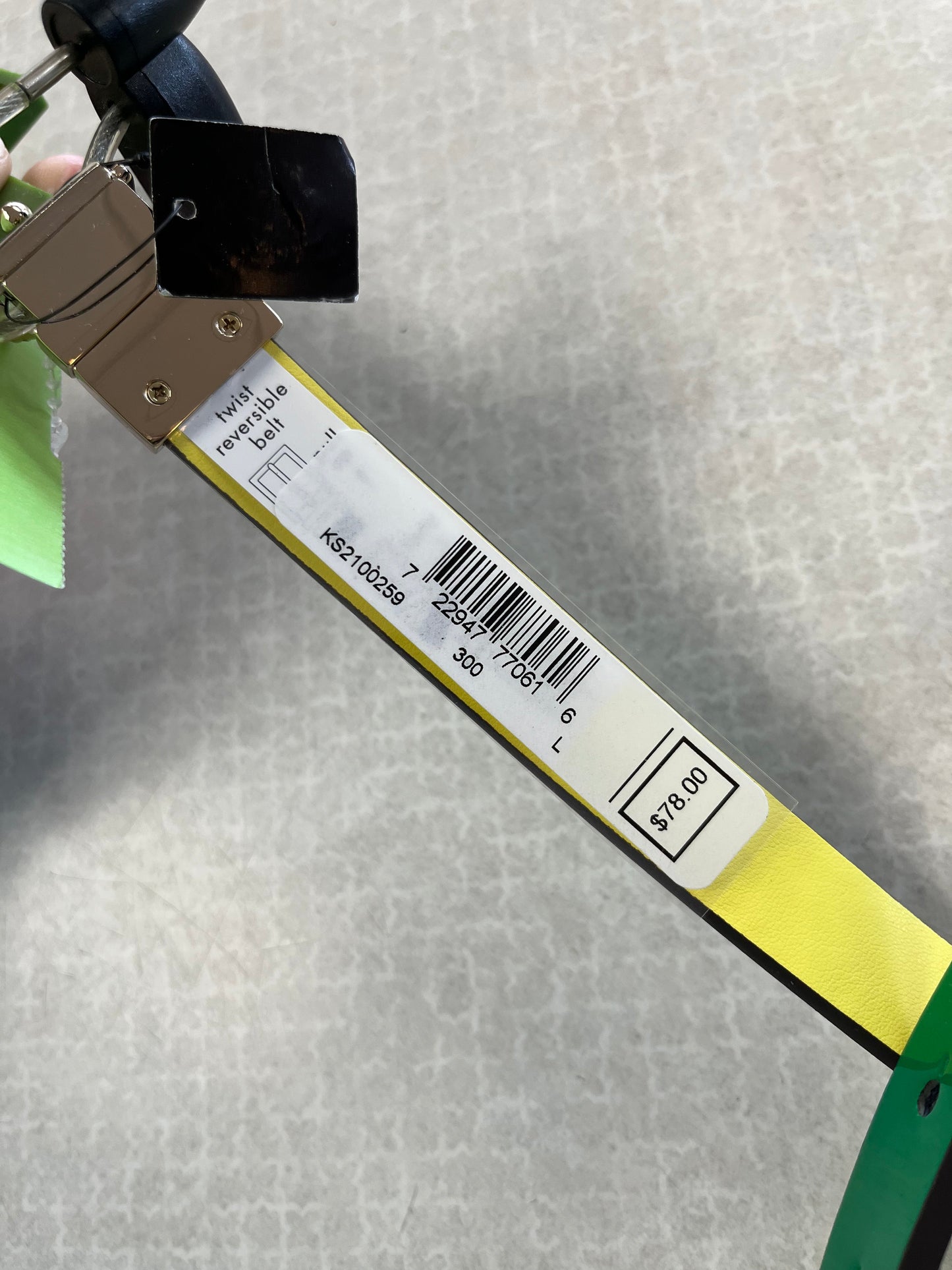 Belt Designer By Kate Spade In Green & Yellow