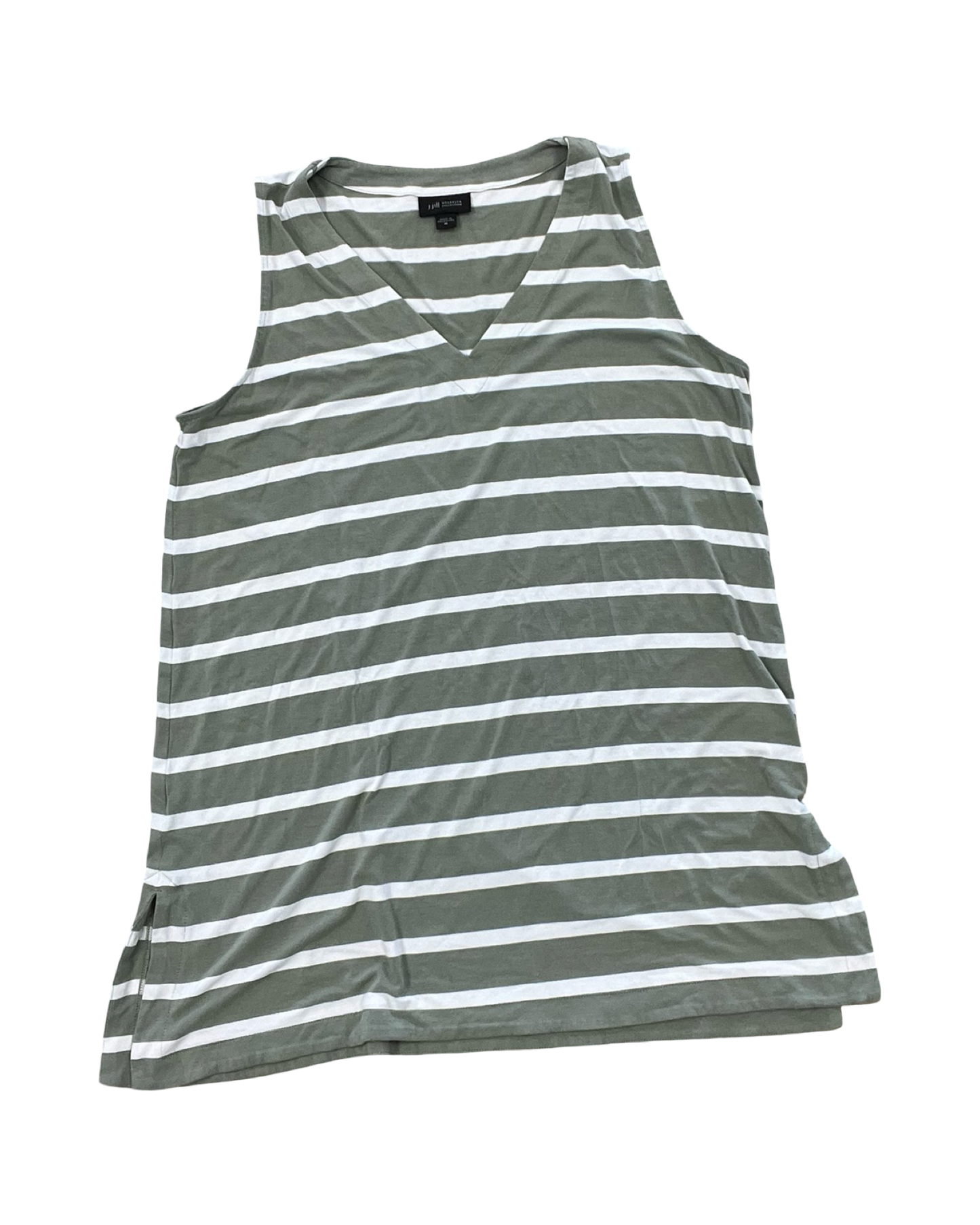 Top Sleeveless By J. Jill In Cream & Green, Size:M