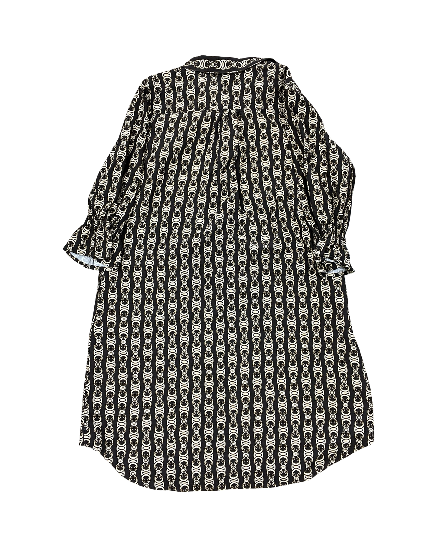 Dress Casual Midi By Clothes Mentor In Brown & Gold, Size:M