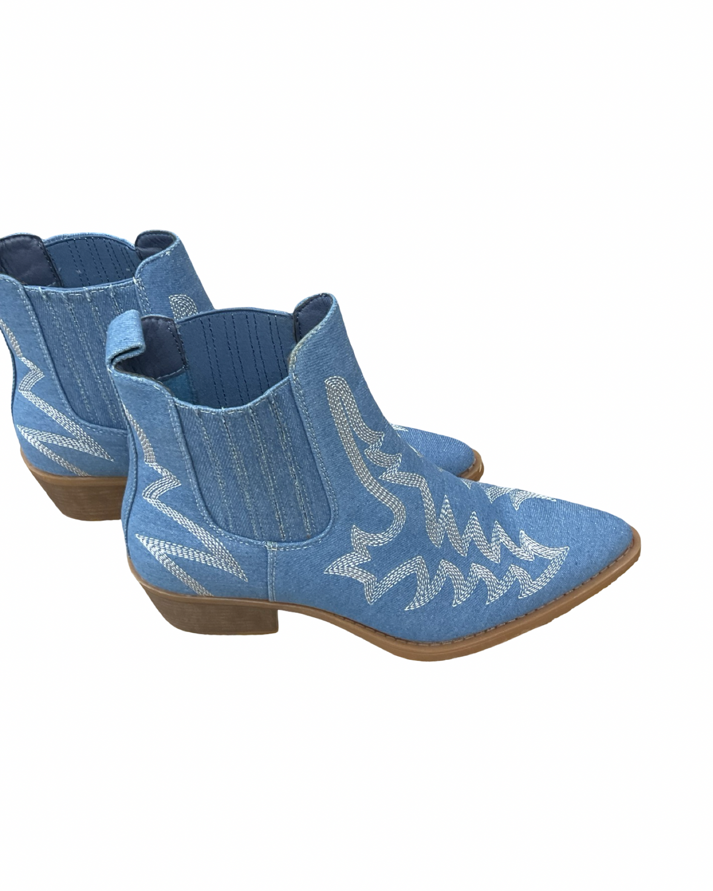 Boots Ankle Heels By Clothes Mentor In Blue, Size:8.5