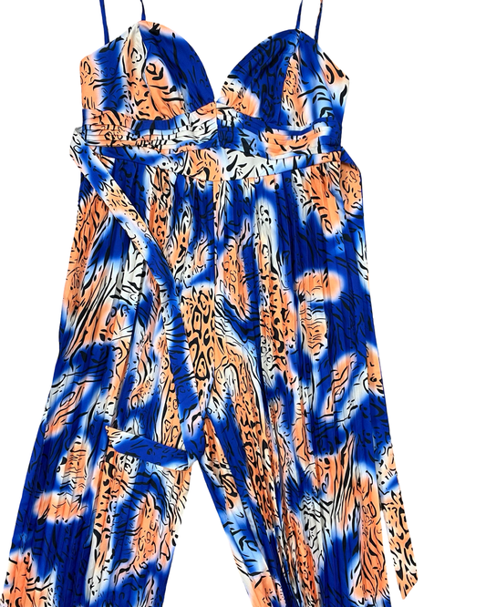Jumpsuit By Clothes Mentor In Blue & Orange, Size:Xl