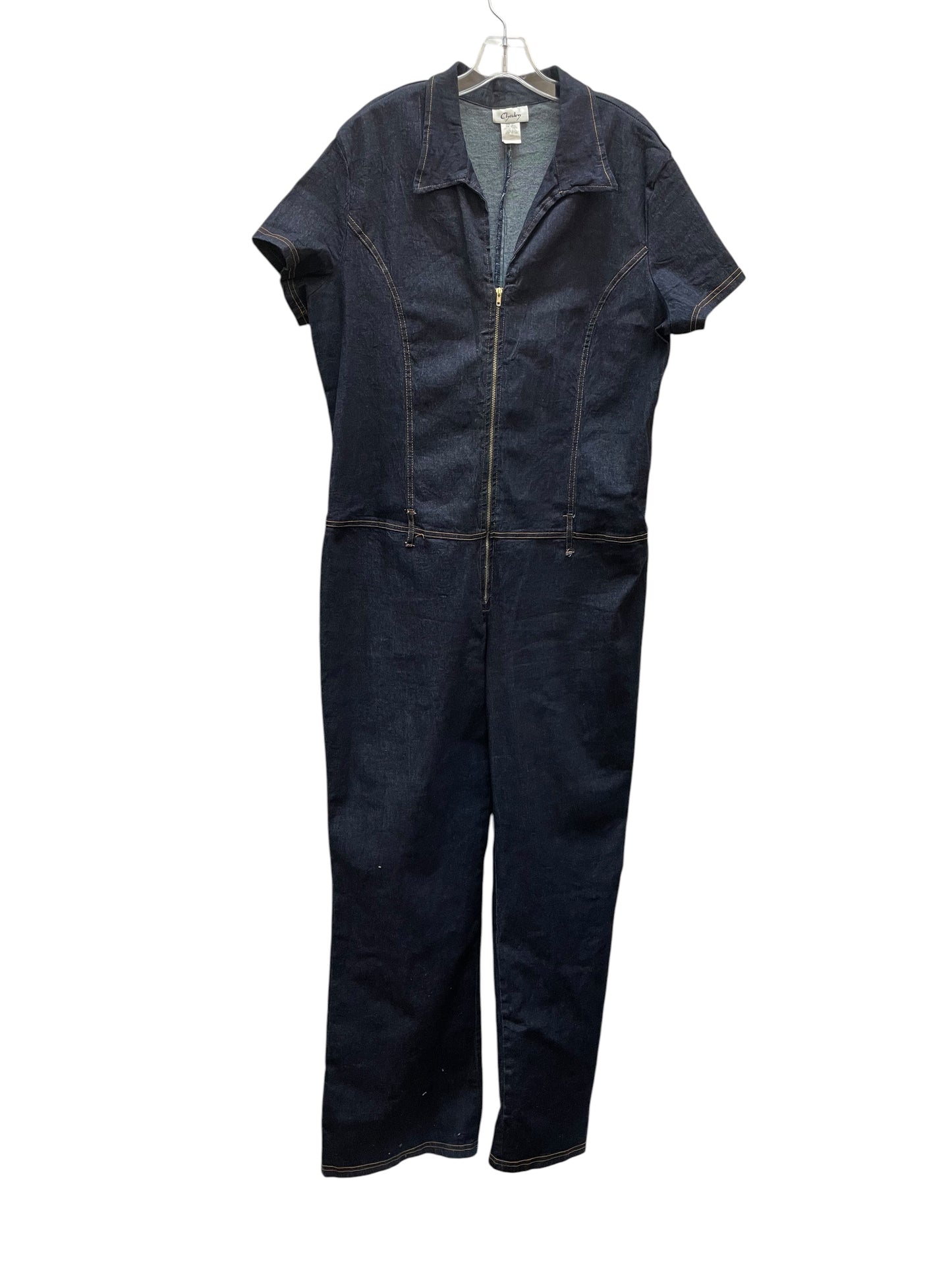 Jumpsuit By Cme In Blue Denim, Size:3X