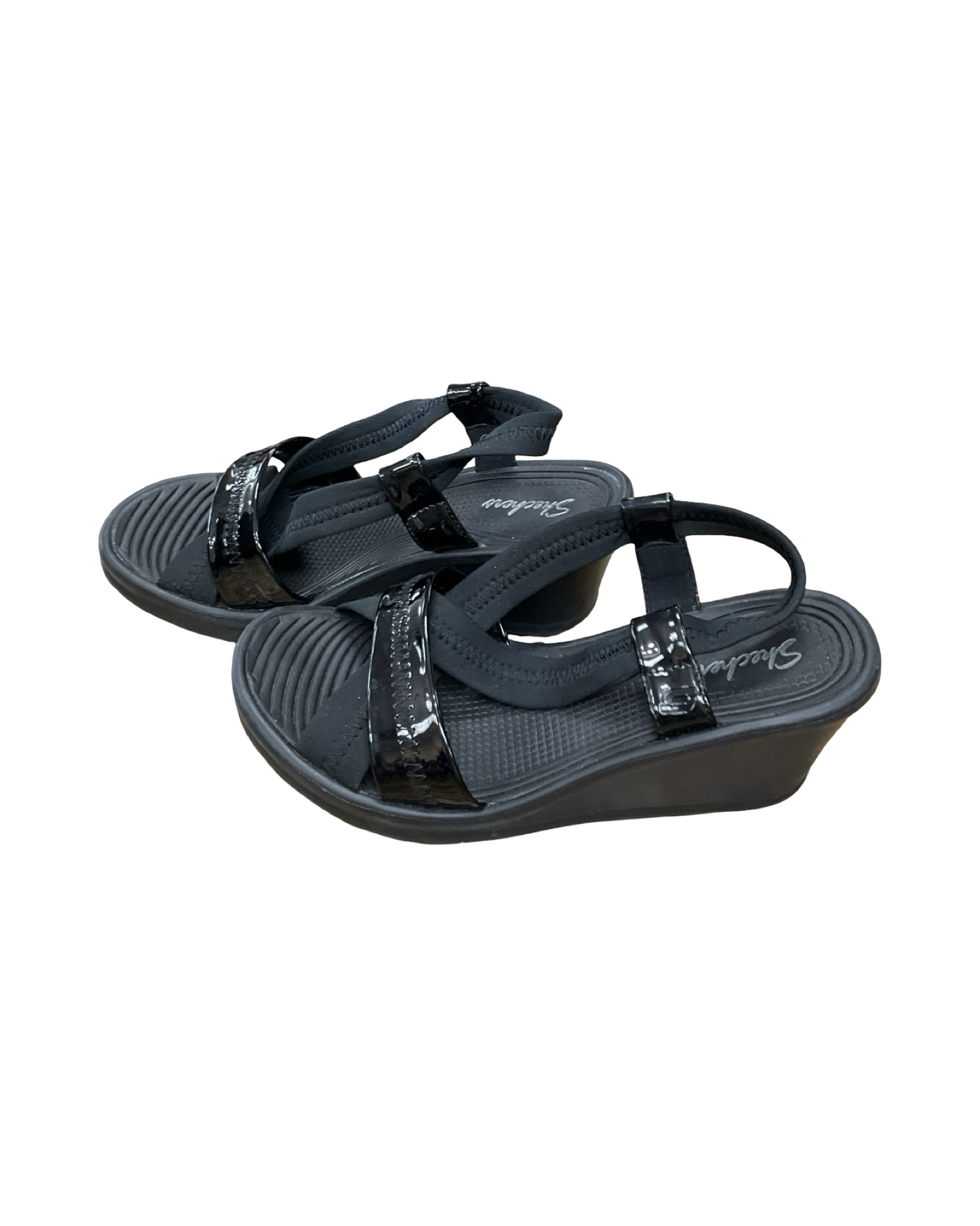 Sandals Heels Block By Skechers In Black, Size:8