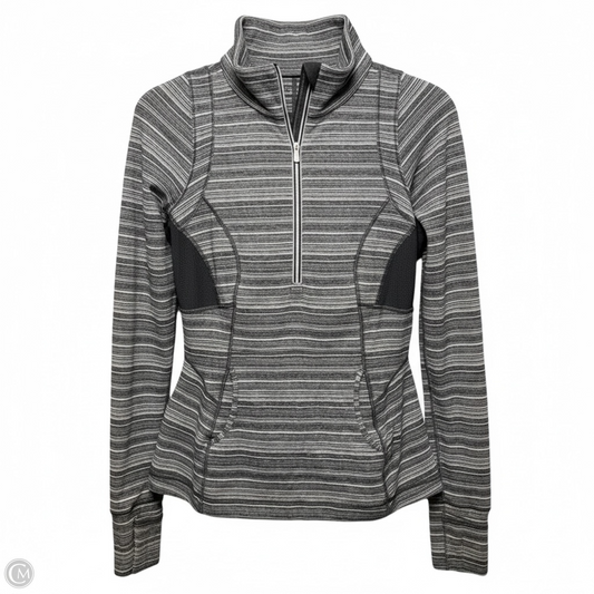 Rulu Pace Setter Half Zip Pullover Top By Lululemon In Striped Pattern, Size: 10