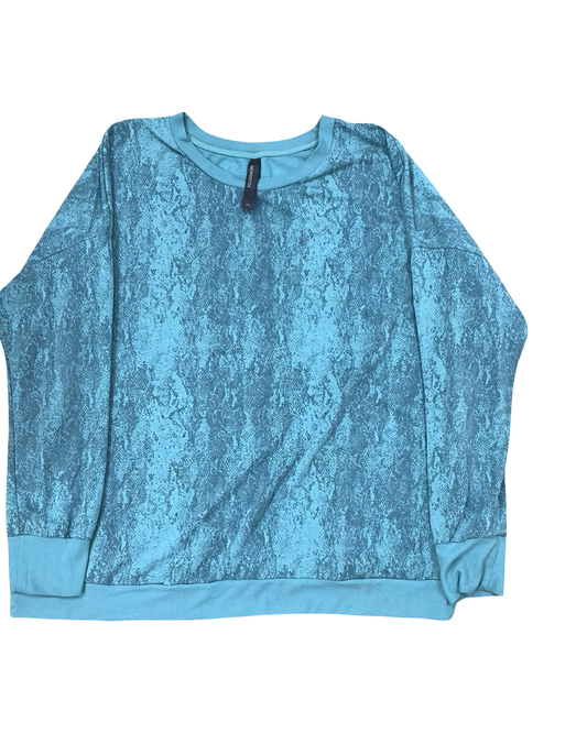 Sweatshirt Collar By Mondetta In Blue, Size:1X