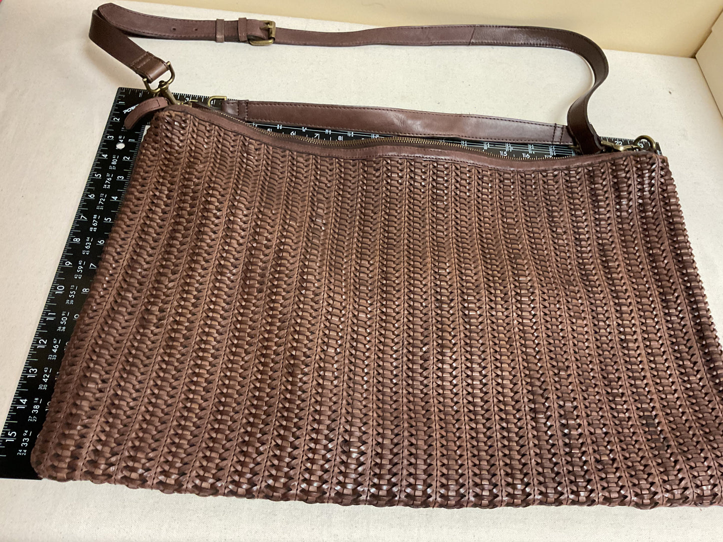Handbag Leather By Cmc In Brown, Size:Small