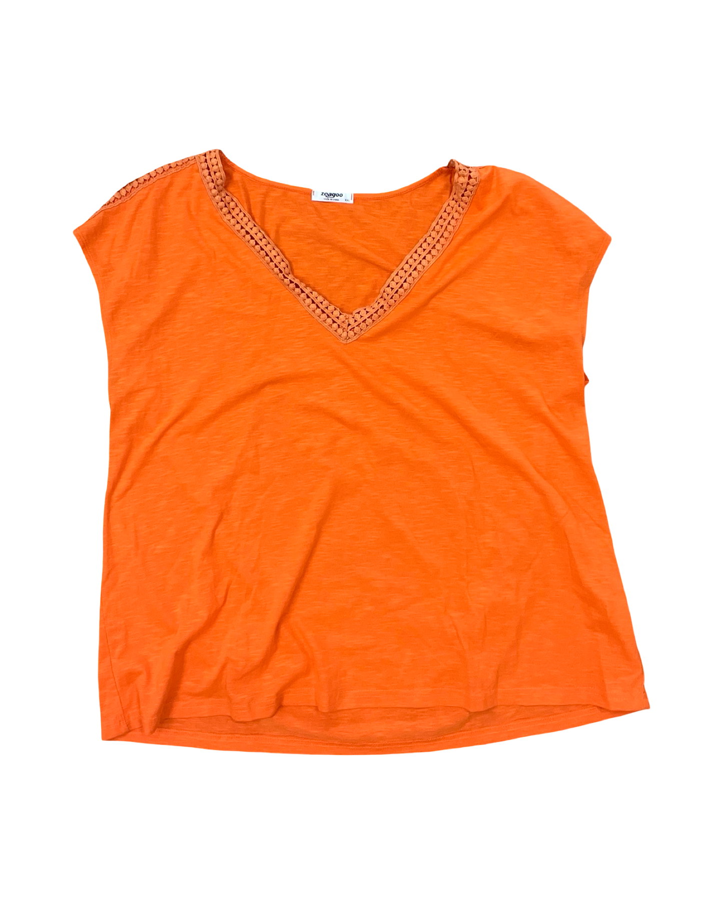 Top Sleeveless By Zeagoo In Orange, Size:1X