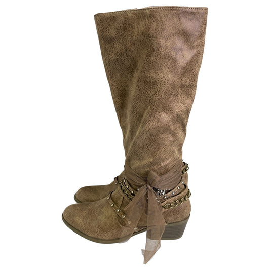 Boots Knee Heels By Venus In Tan, Size:8.5