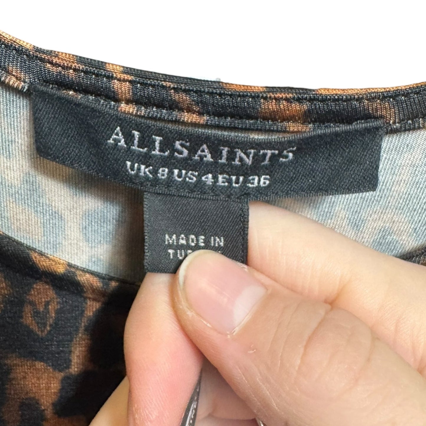 Katlyn Evita Maxi Dress Designer By All Saints In Leopard Print, Size: 4