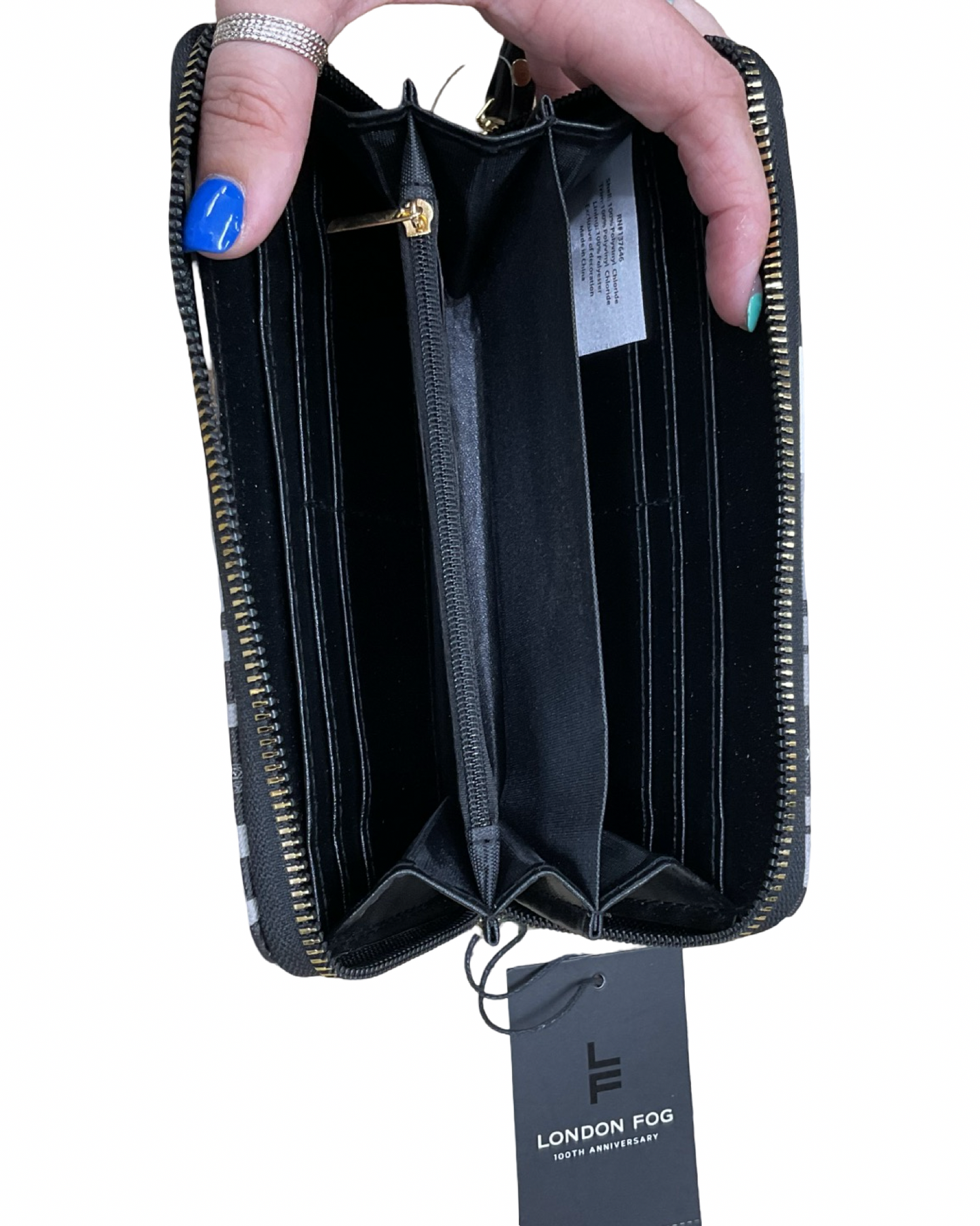Wristlet By London Fog In Black & Grey, Size:Medium