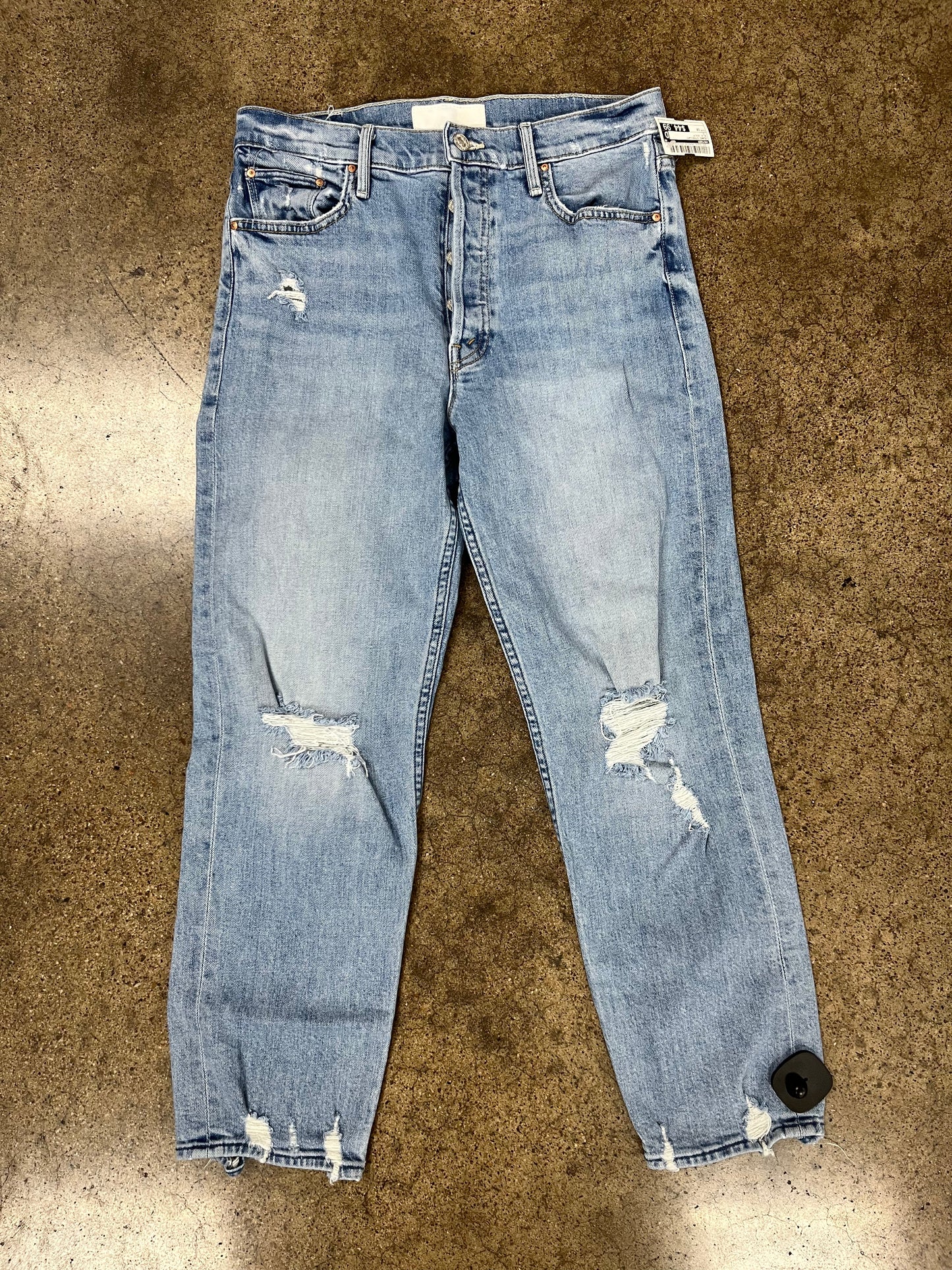 Jeans Straight By Mother In Blue Denim, Size:10