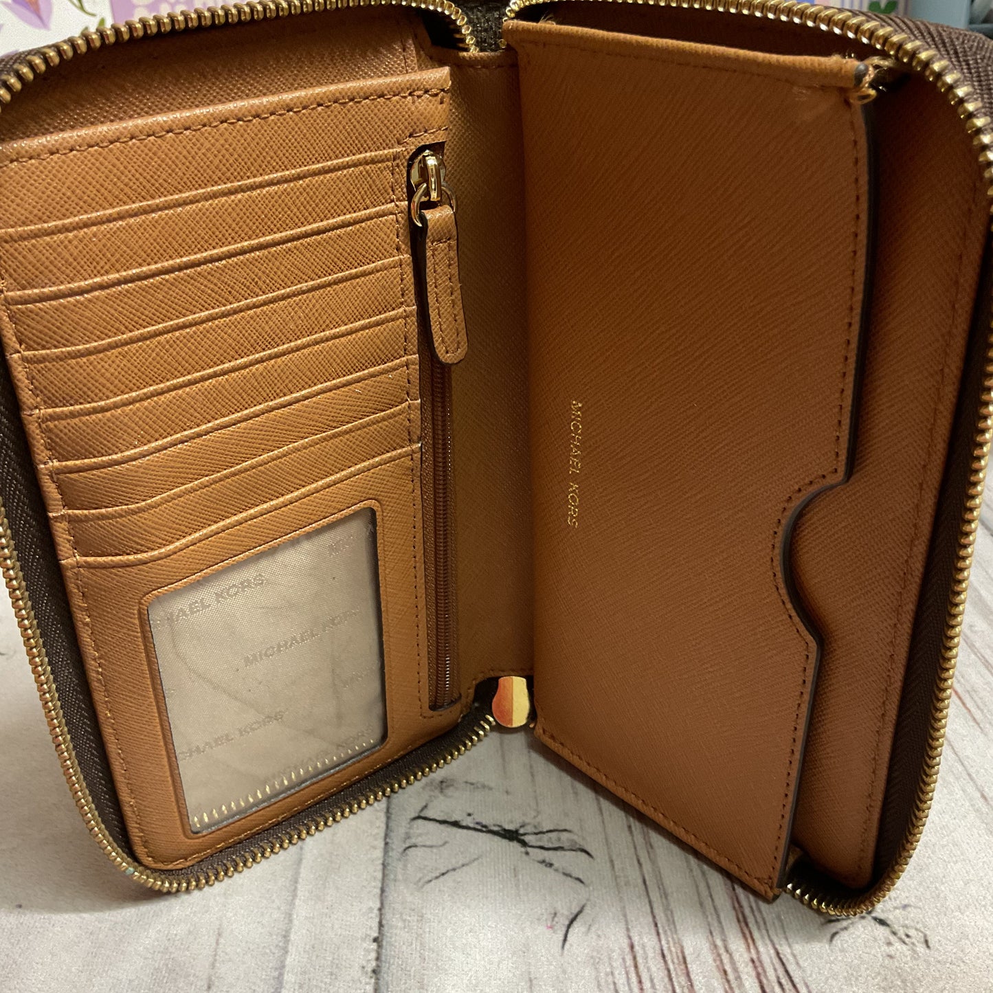 Wristlet Designer By Michael Kors In Brown, Size:Medium