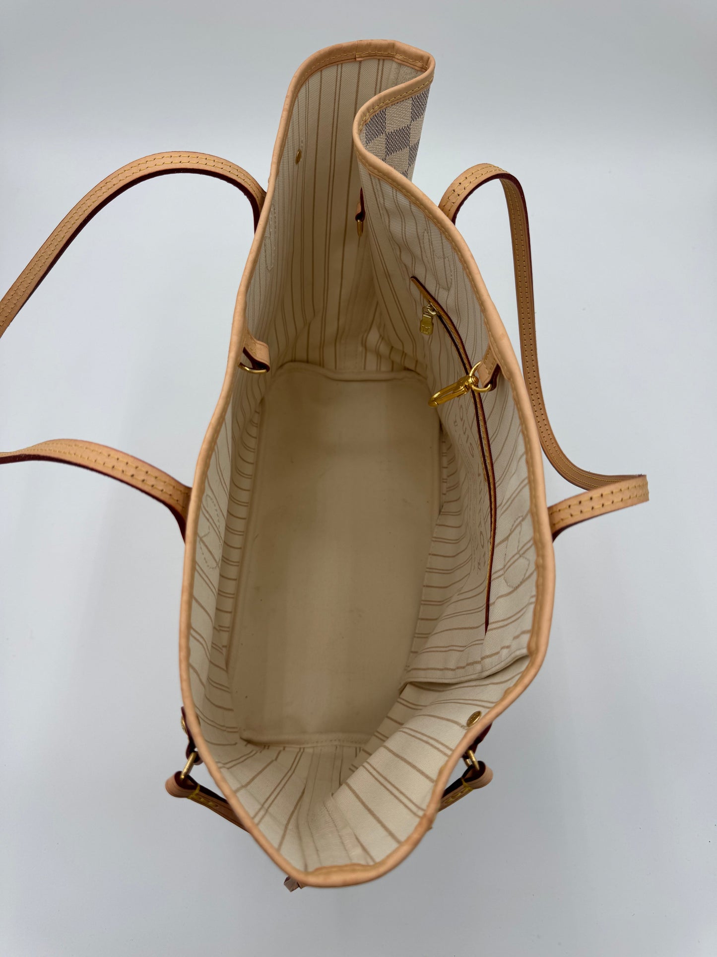 Tote Luxury Designer By Louis Vuitton In Blue & Cream, Size:Medium