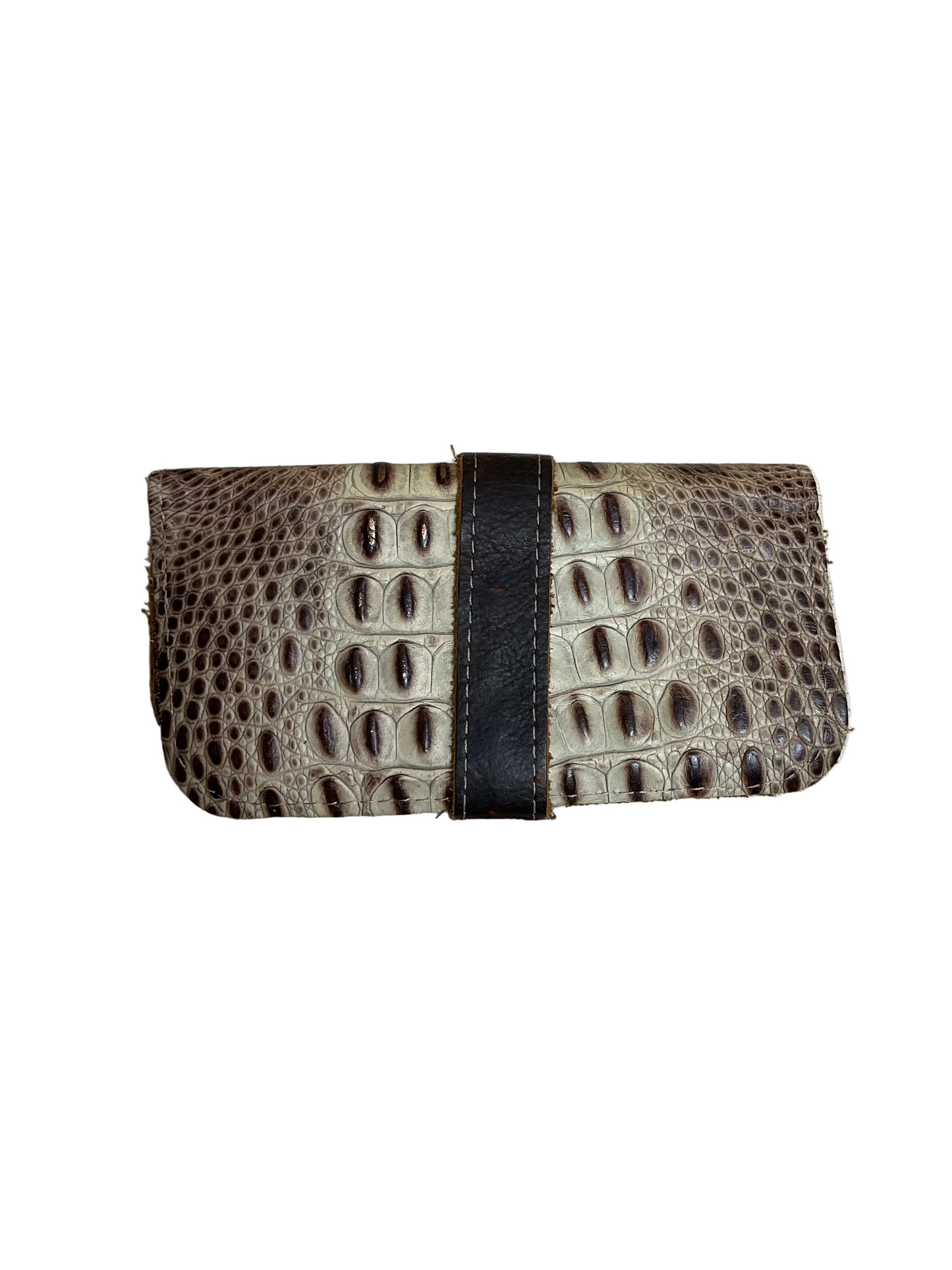 Wallet Leather By Cmc In Brown & Cream, Size:Medium