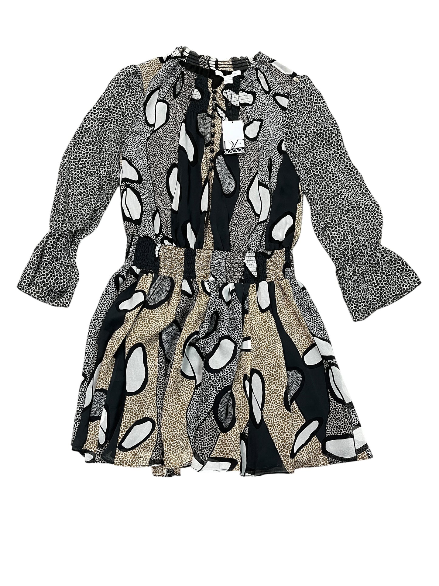 Dress Designer By Diane Von Furstenberg In Black & Tan, Size:M