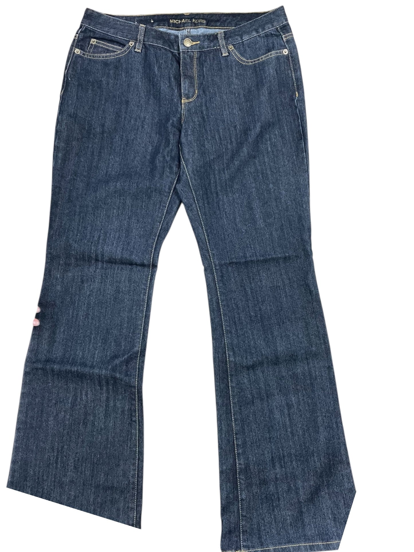 Jeans Boot Cut By Michael By Michael Kors In Blue Denim, Size:10