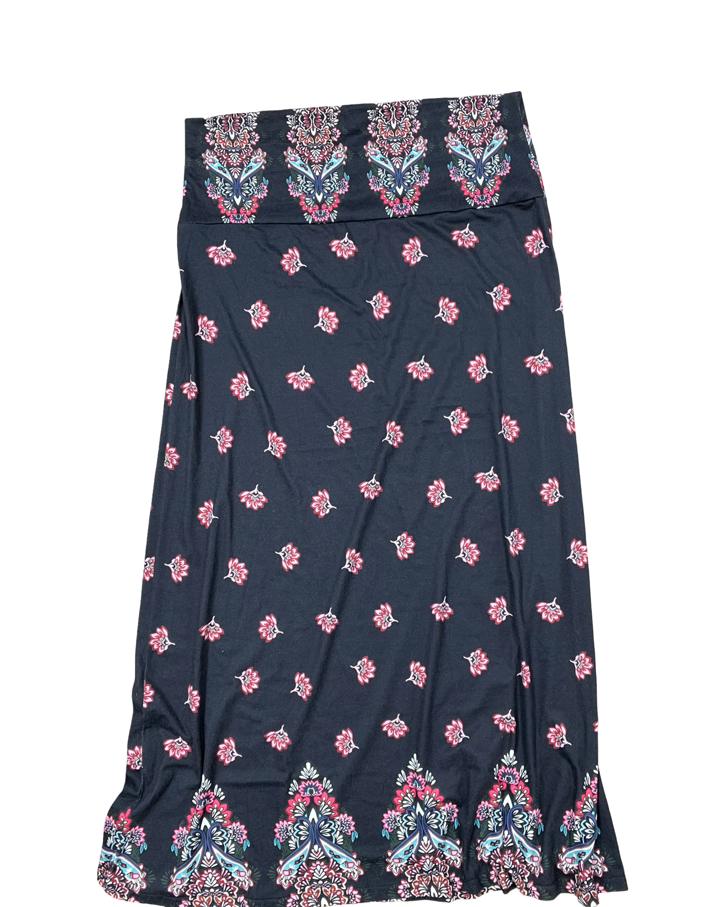 Skirt Maxi By Clothes Mentor In Black & Pink, Size:3X
