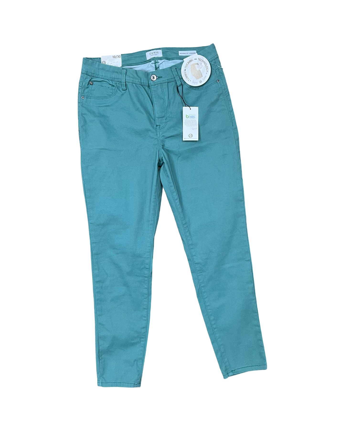 Jeans Skinny By Curve Appeal In Green, Size:10