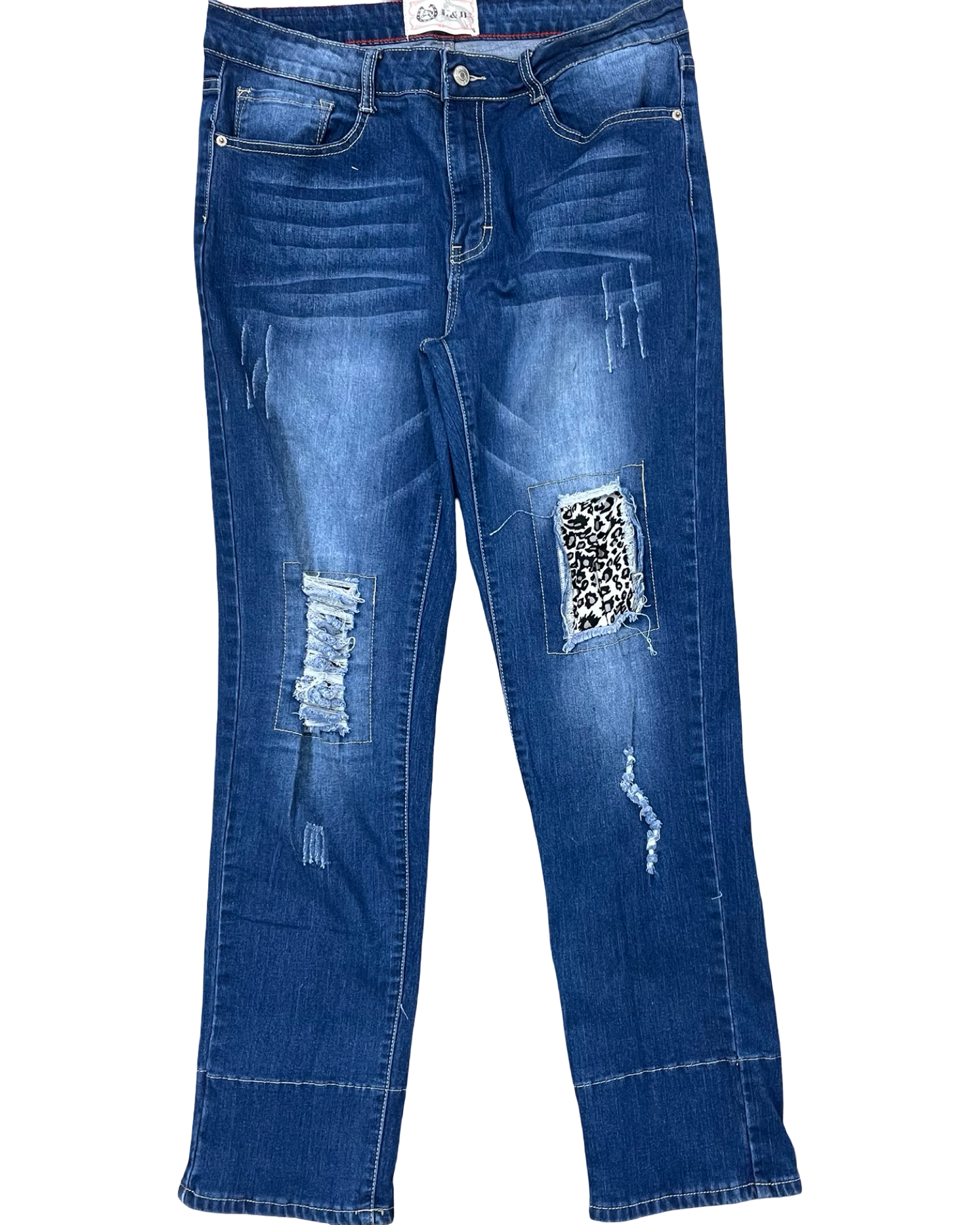 Jeans Straight By Lucky & Blessed In Blue Denim, Size:14