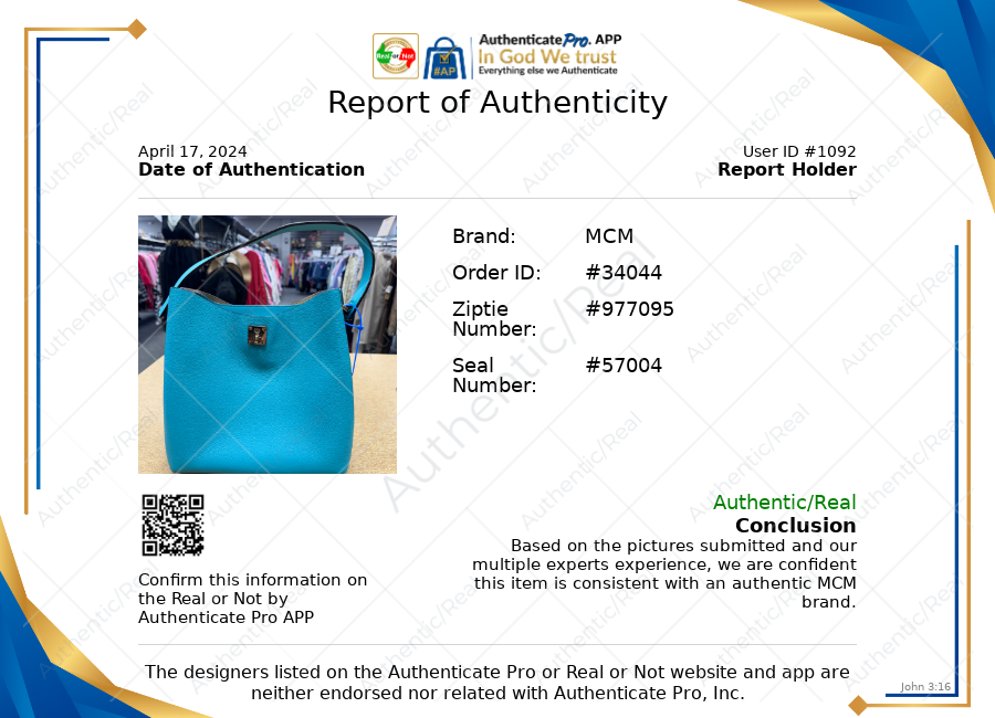 Handbag Luxury Designer By Mcm In Aqua, Size:Medium