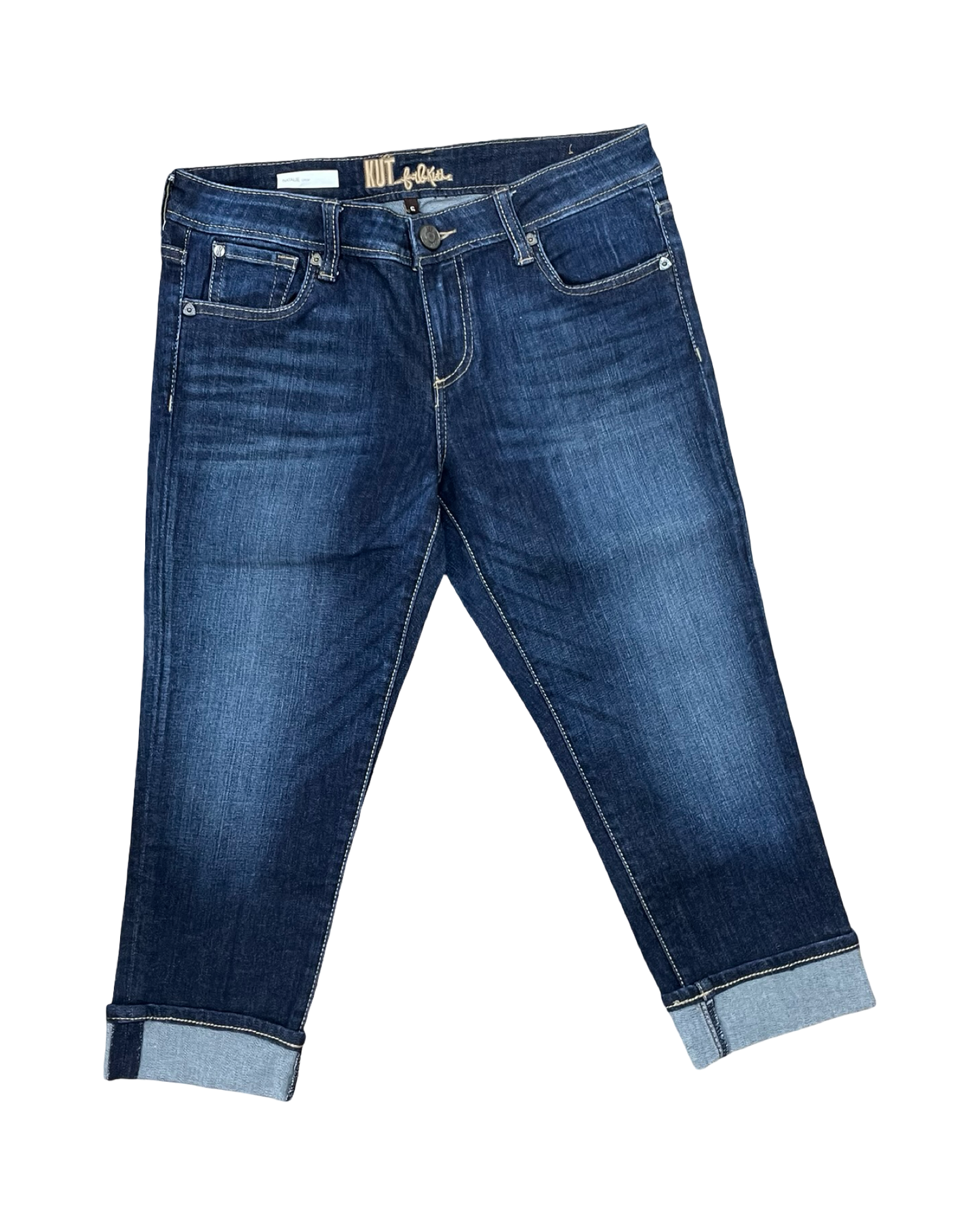 Jeans Cropped By Kut In Blue Denim, Size:6