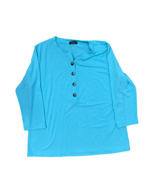 Top 3/4 Sleeve By Clothes Mentor In Teal, Size:Xl