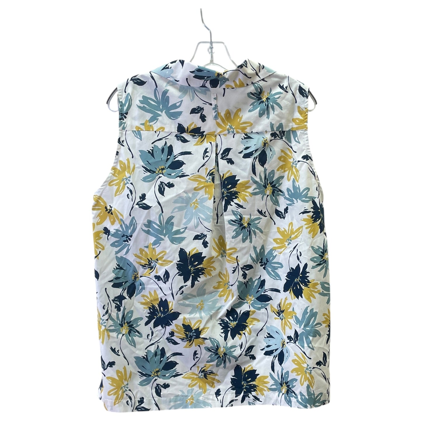 Top Sleeveless By KAL REIMAN In Blue & Yellow, Size:Xl