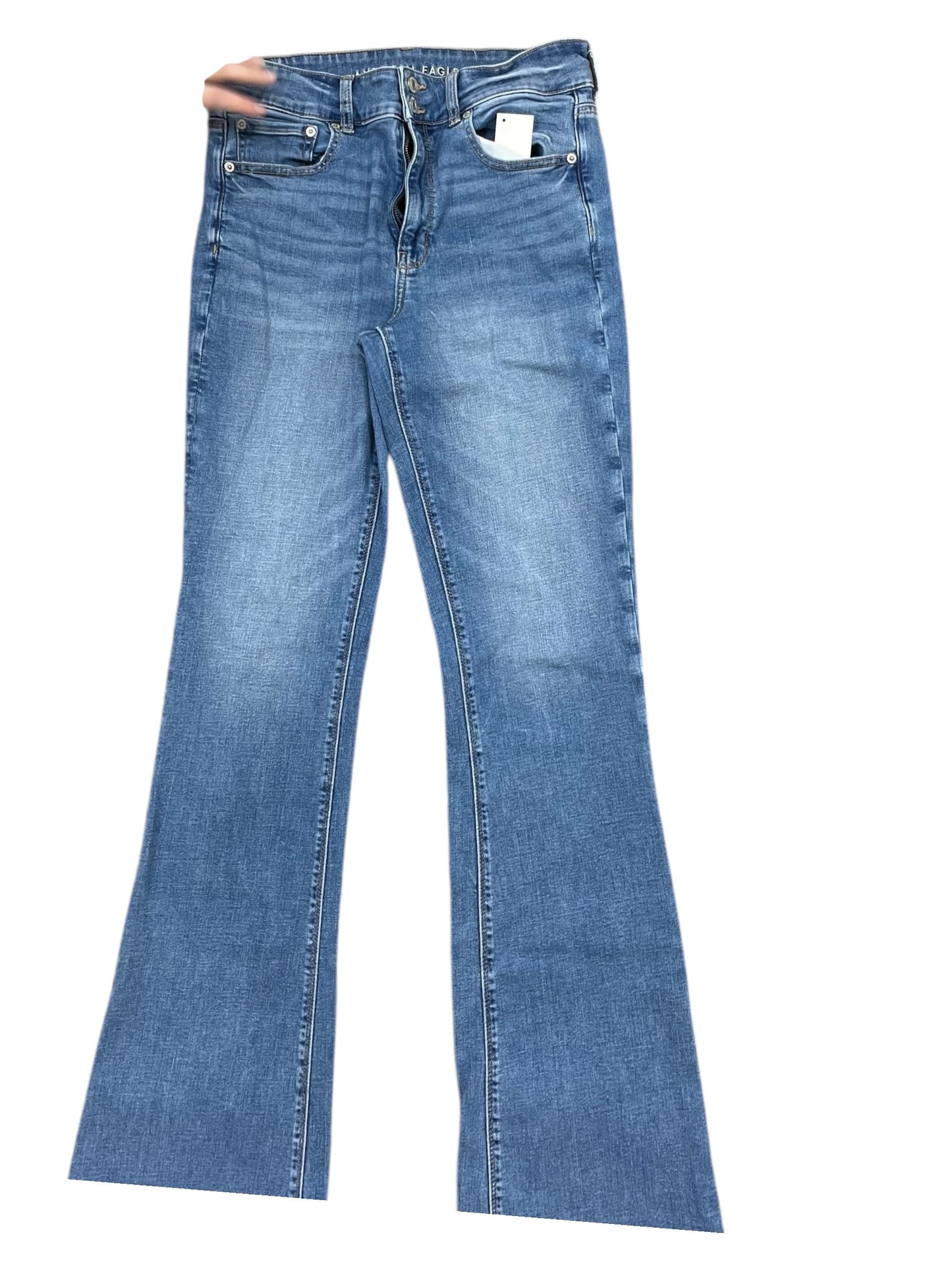 Jeans Flared By American Eagle In Blue Denim, Size:12L
