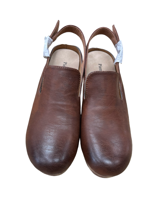 Shoes Heels Block By Pierre Dumas In Brown, Size:9