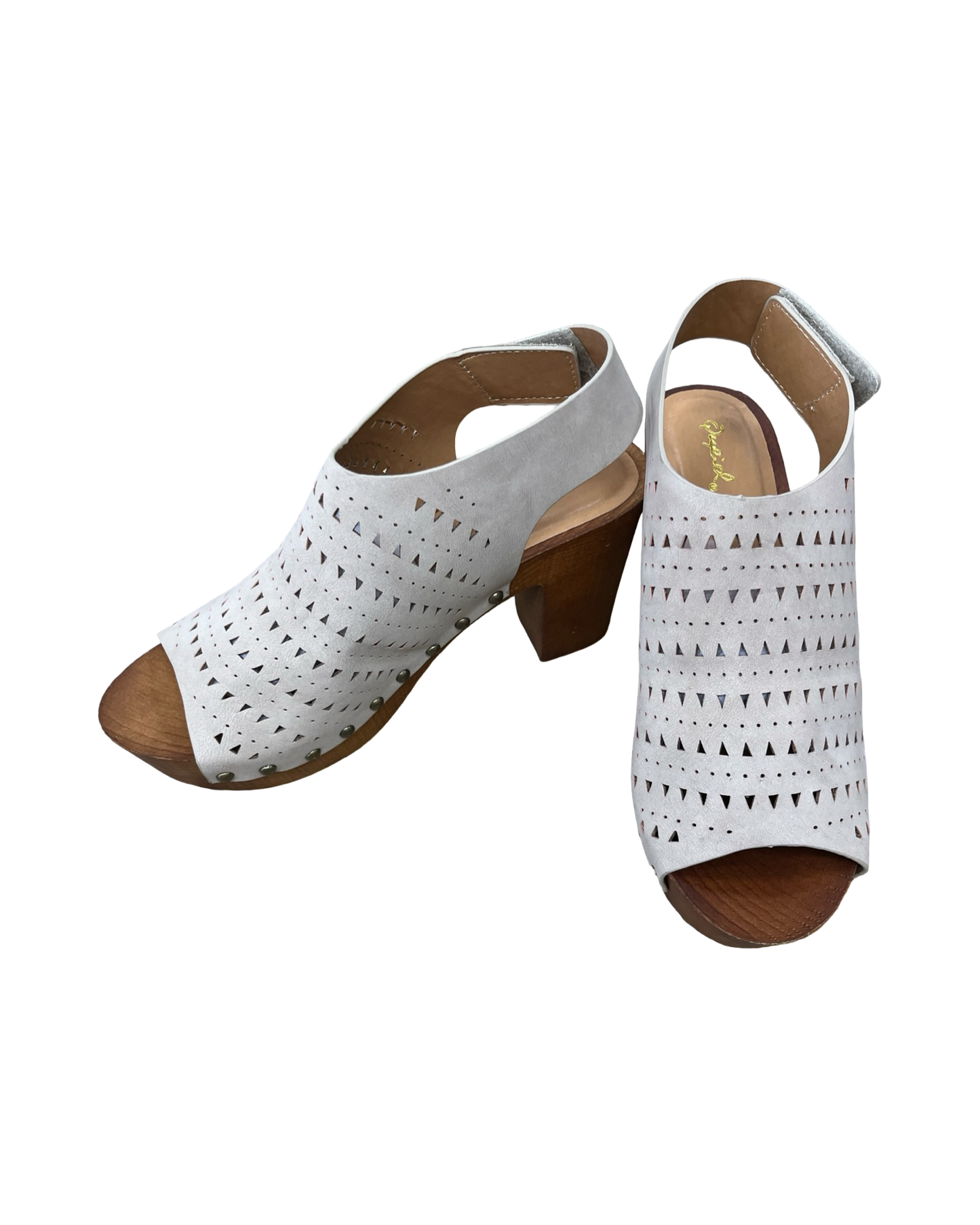 Sandals Heels Kitten By Qupid In Taupe, Size:9