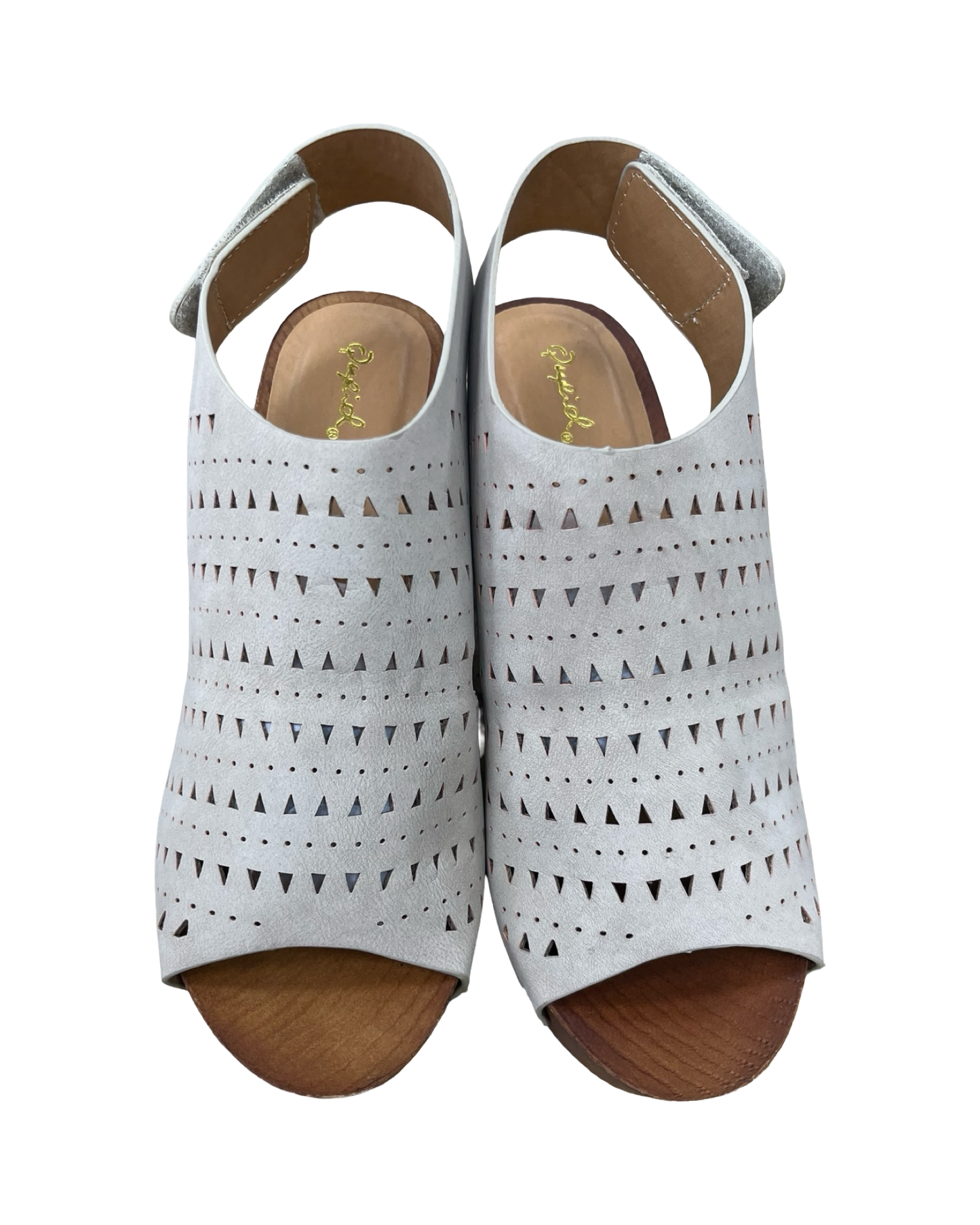 Sandals Heels Kitten By Qupid In Taupe, Size:9
