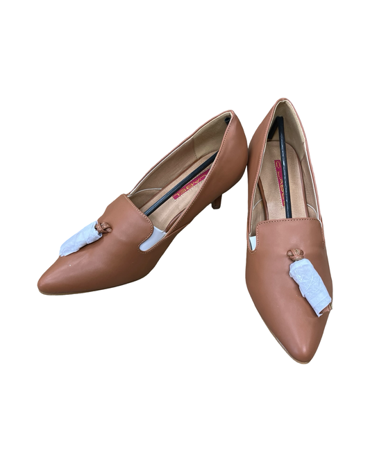 Shoes Heels Kitten By Clothes Mentor In Copper, Size:9