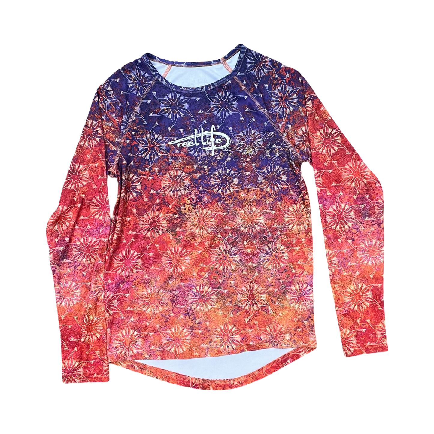 Top Ls By Reel Legends In Orange & Purple, Size:S