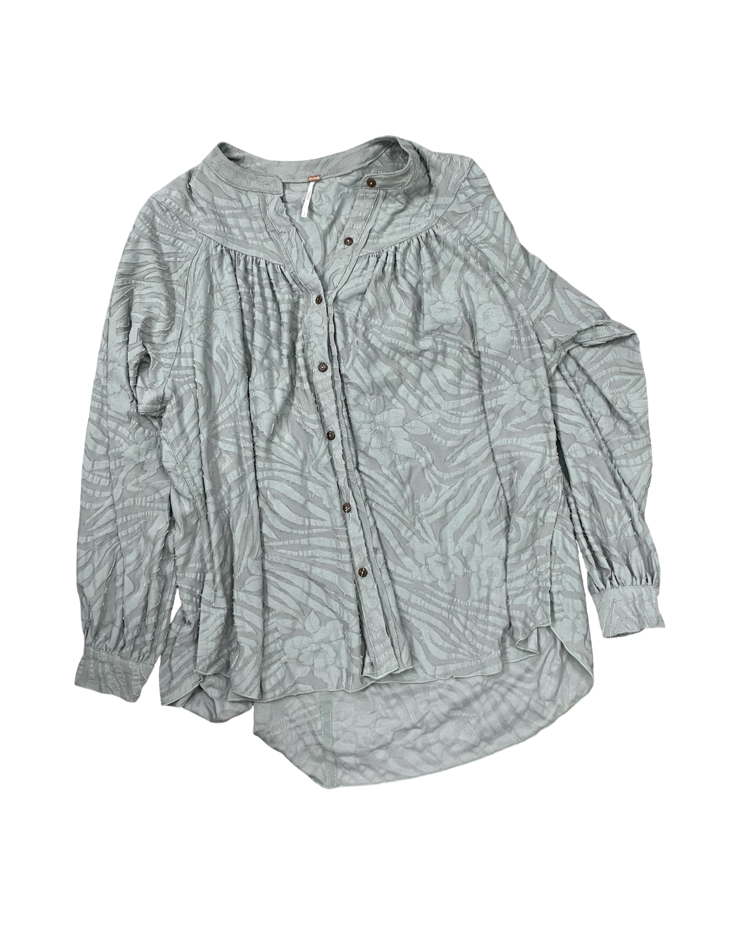 Blouse Ls By Free People In Black & Green, Size:M