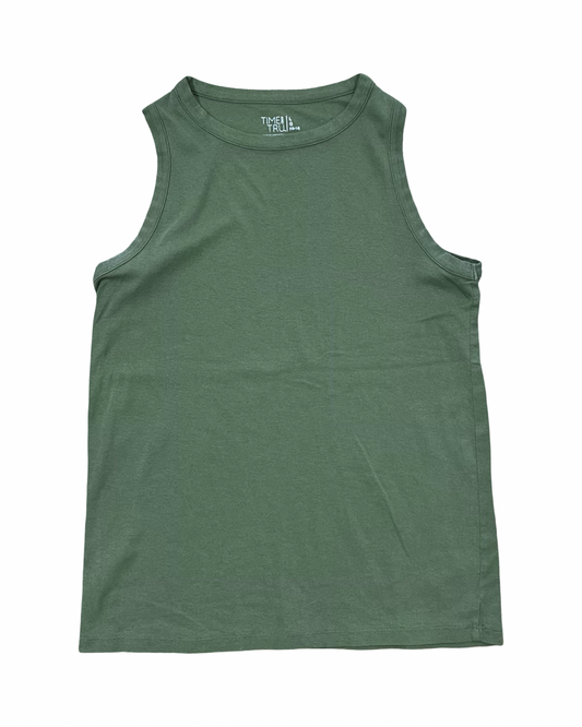 Top Sleeveless Basic By Time And Tru In Green, Size:L