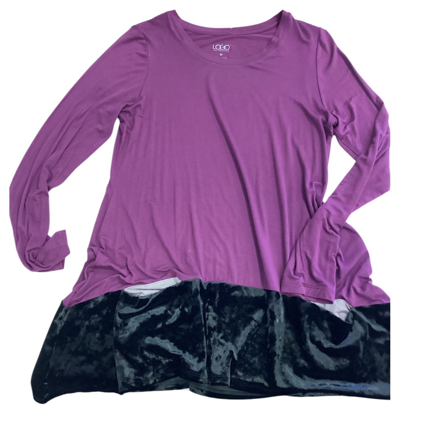 Top Long Sleeve By Logo In Purple, Size: M