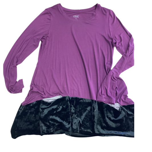 Top Long Sleeve By Logo In Purple, Size: M