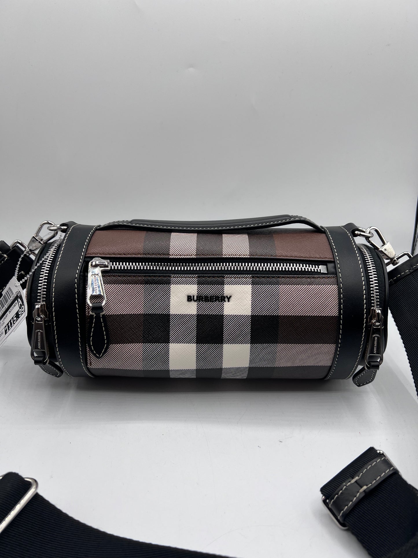 Crossbody Luxury Designer By Burberry In Plaid Pattern, Size:Medium