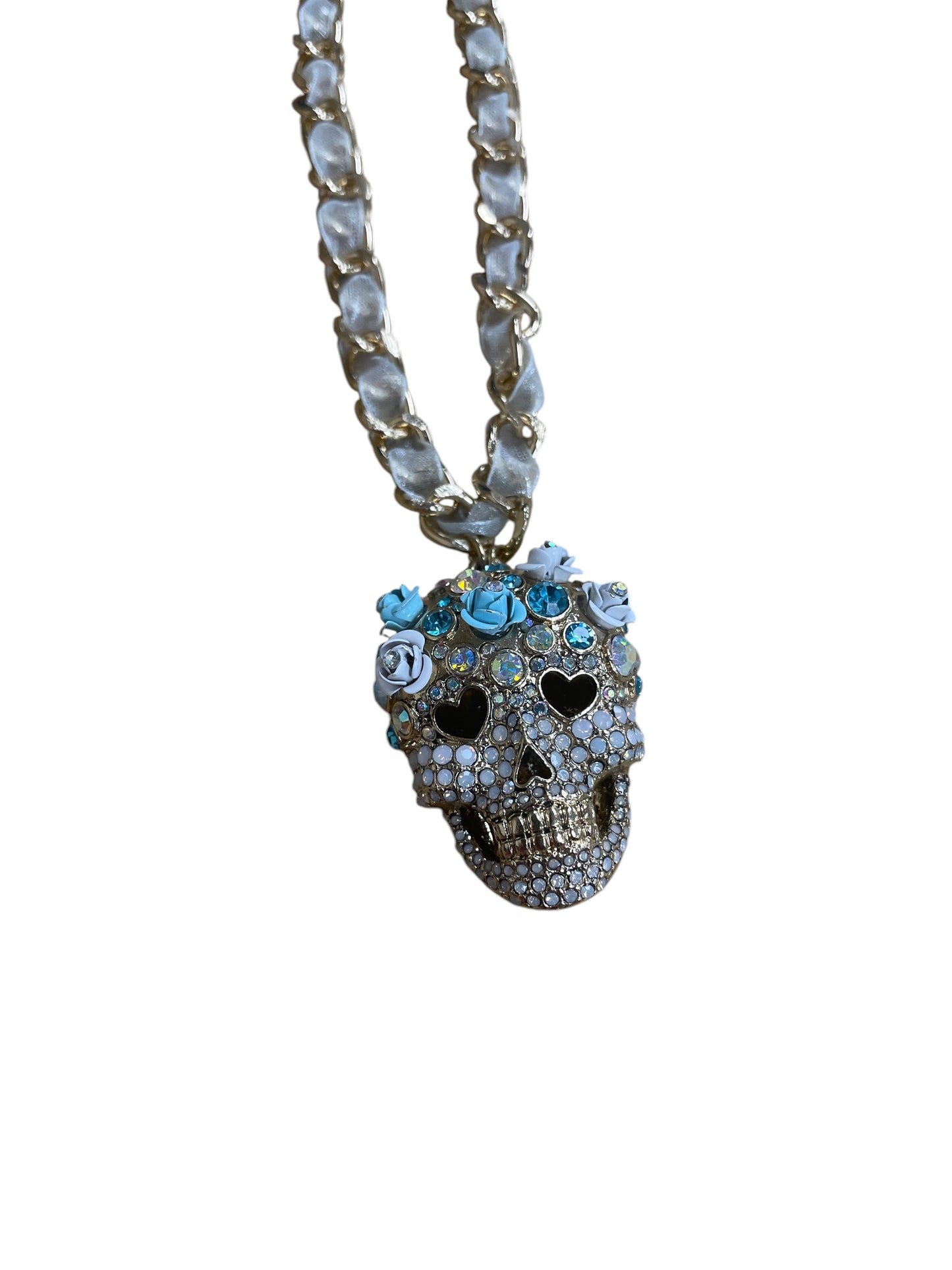 Necklace Charm By Betsey Johnson In Blue & Gold