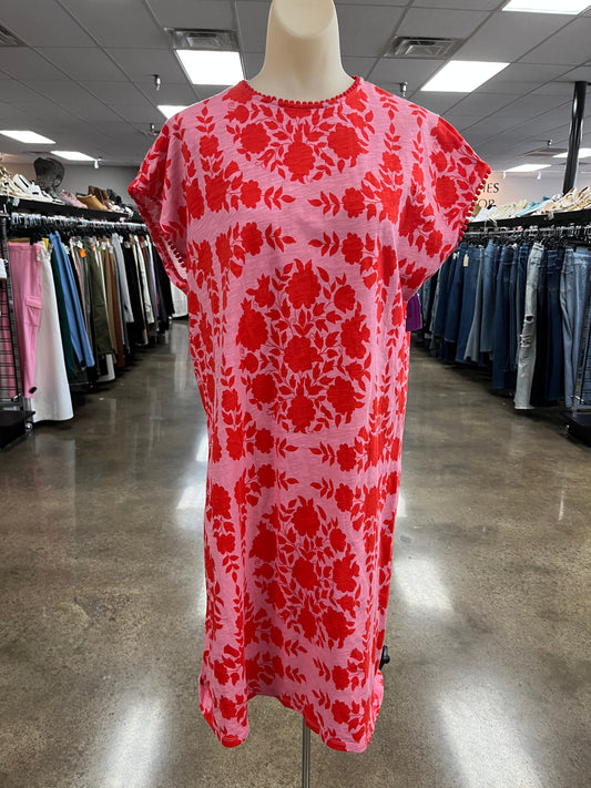 Dress Casual Midi By Boden In Pink & Red, Size:12